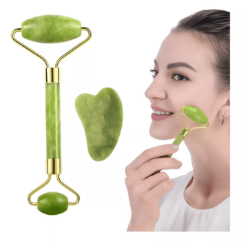 Kit Rodillo Jade y Gua Sha Masaje Facial Antiedad